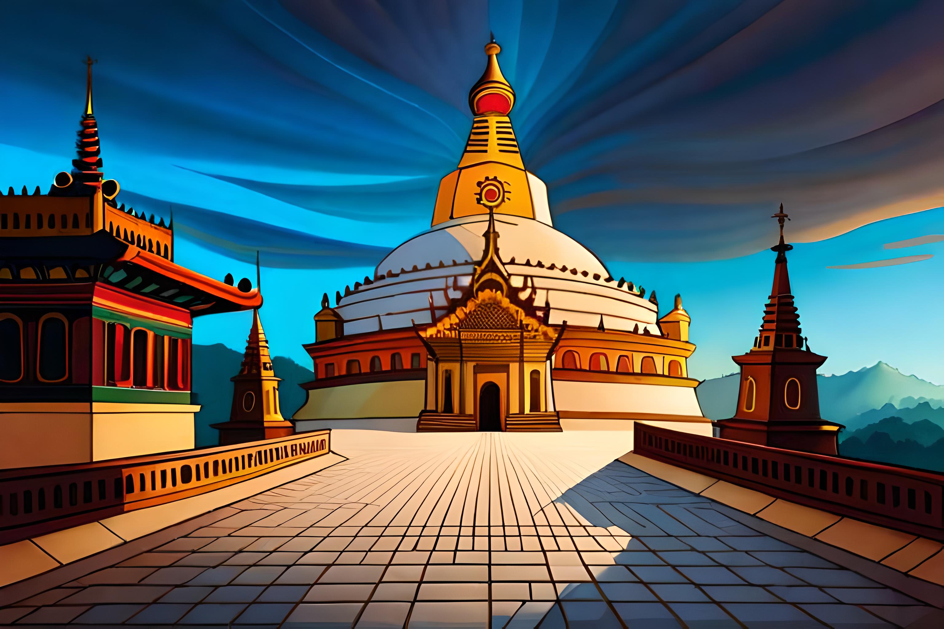 Boudhanath Stupa Boudhanath Stupa Illustration