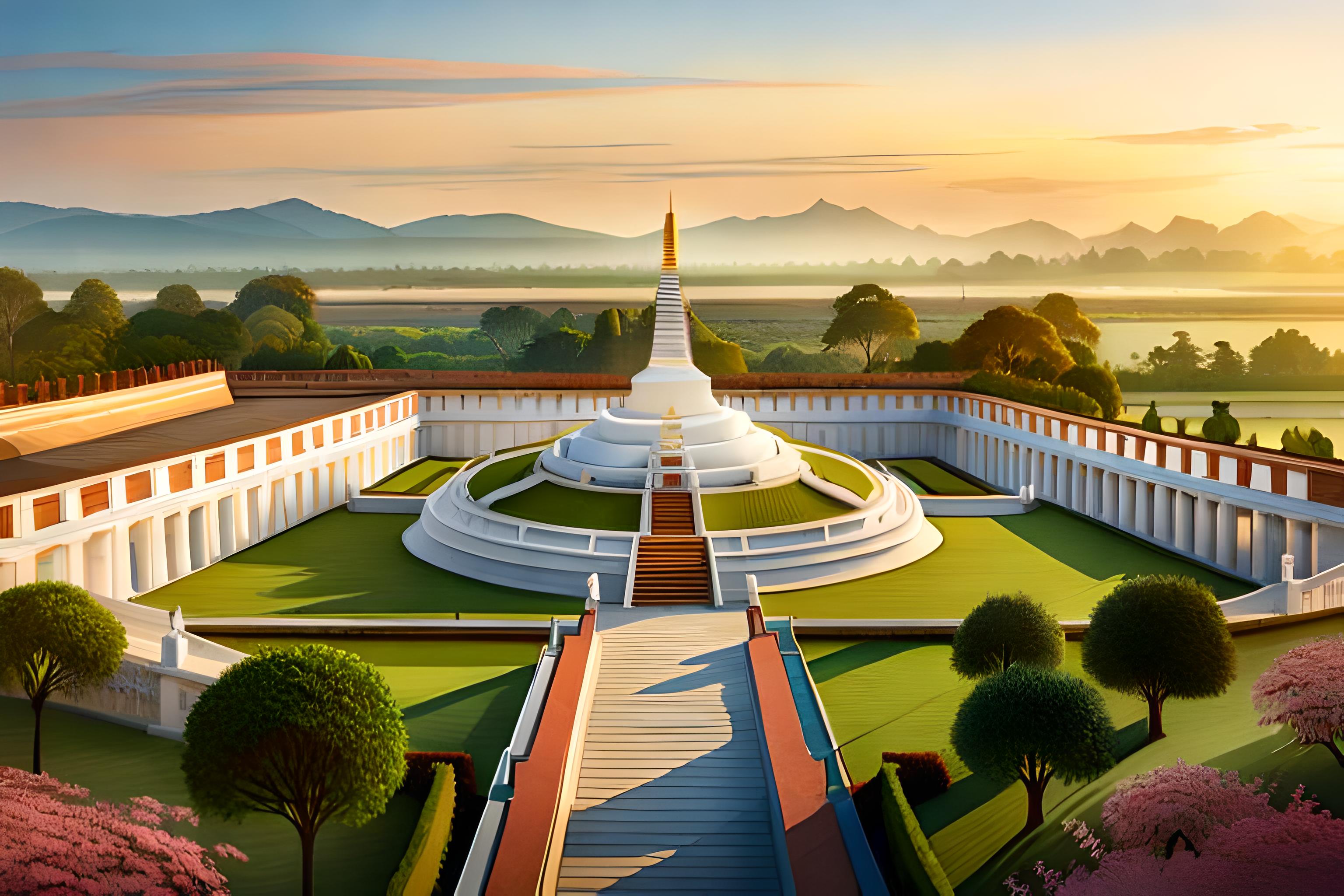 Lumbini Temple Illustration Lumbini Temple Illustration